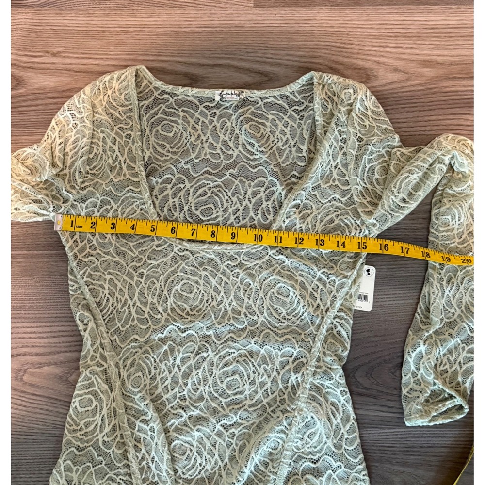 Intimately Free People In My Head Green Moss Lace Bodysuit Womens size Small NWT - Picture 6 of 11